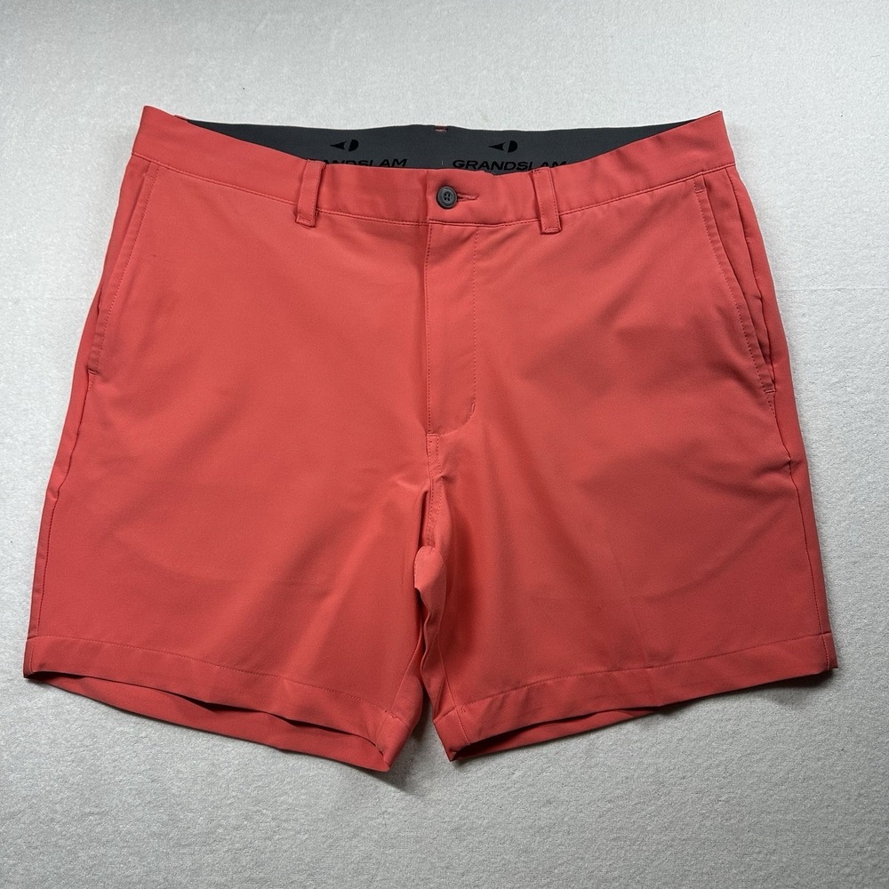 Grand Slam Ultimate Shorts Men's 34 Mineral‎ Red Salmon Golf Casual